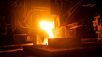 industrial, machinery, room, industry, steel, iron, blast furnace, fire, liquid, workers, flame