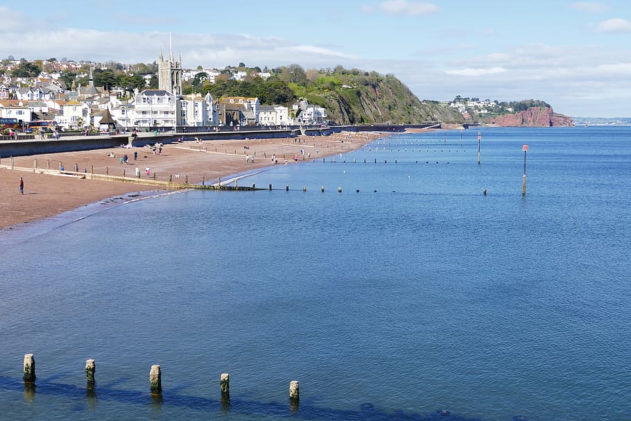 teignmouth, devon, water, coast, sea, beach, sand, coastal, seaside, sky, england