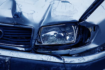 close, crack auto headlight, close up, crack, auto, headlight, headlamp, accident, blue, broken, car