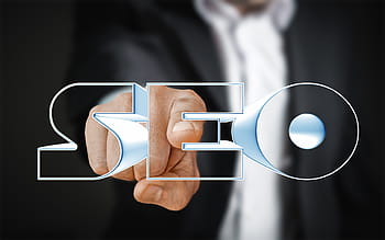 illustration logo seo, seo, optimisation, optimisation du moteur de recherche, homme d'affaire, costume, doigt, toucher, l'Internet, moteur de recherche, www