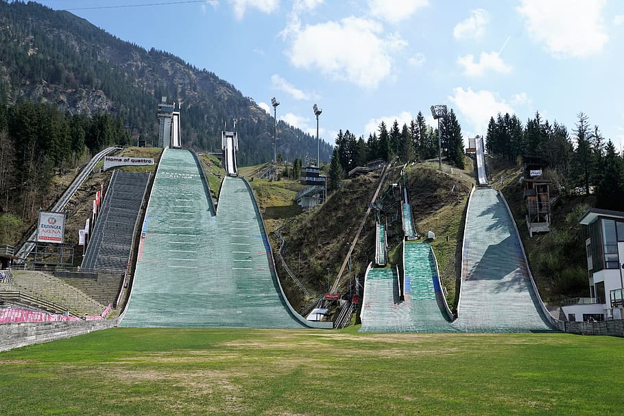 oberstdorf, kopec, allgäu, beton, skok na lyžích, lyžařský sport, budova, sport, vysokohorský, skoky na lyžích, skiflug