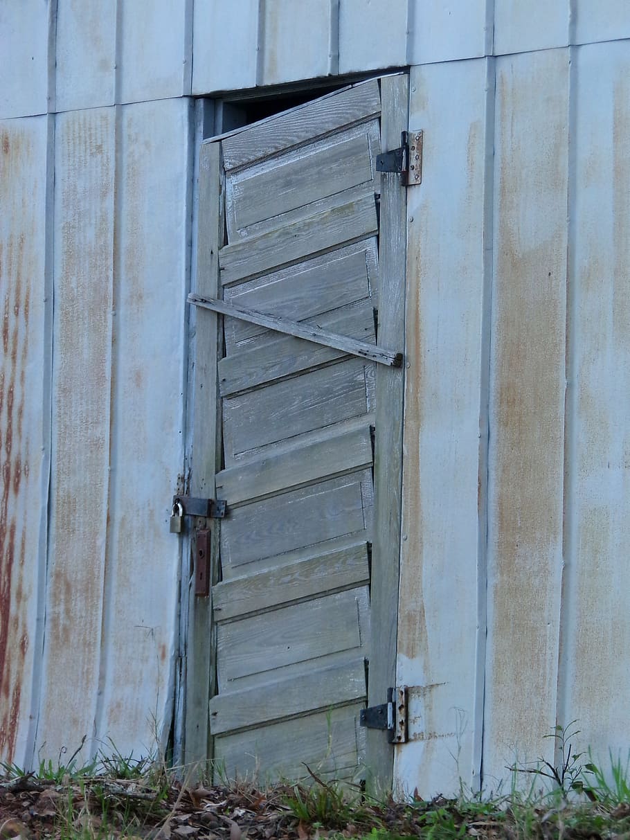 shed, door, building, wooden, wood, barn, rural, old, brown, farm, vintage