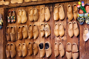 Clog, Shoes, Brown, Craft, Dutch, footwear, handmade, holland, netherlands, hanging, pattern