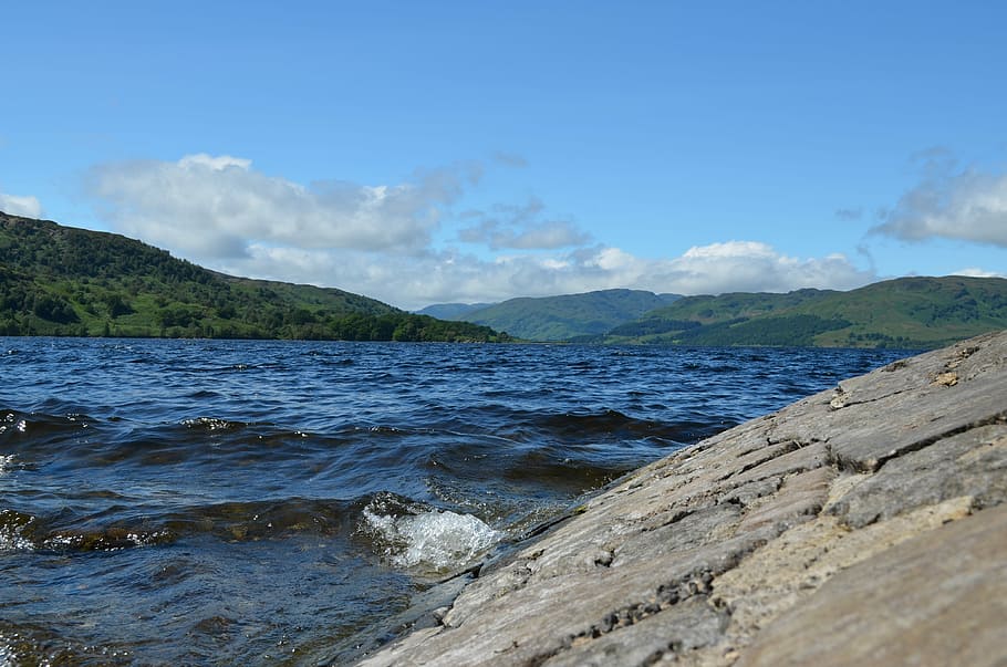 Hole, Kathrin, Lake, Scotland, Water, hole kathrin, landscape, nature, clouds, sky, highlands and islands