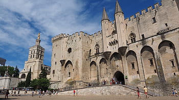 avignon, palais des papes, město, v centru města, městský život, Francie, budova, architektura, Zajímavosti, turistická atrakce, impozantní