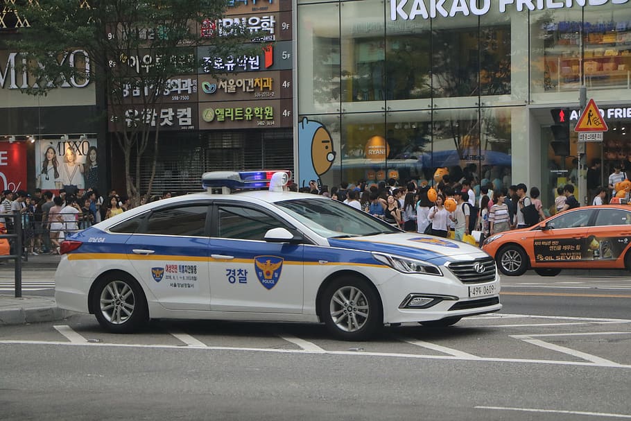 大韓民国、 警察、 警察車、 道路、 義務