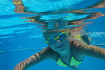 Mädchen, Schwimmen, Wasser, Tauchen, Sommer-, Blau, Reise, unter wasser, Strand, Erholung, Urlaub