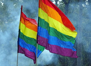 déšť, Duhová vlajka, csd, lsgbti, lesbička, gay, trans, hrdost, queer, rozmanitost, milovat