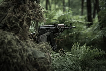 Soldat, der Krieg, die Armee, Konflikt, das Militär, Gewehr, tarnen, Wald, Militär-, Krieger