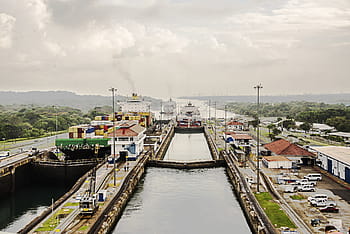 case, corpo, acqua, giorno, canale di Panama, serrature, Panama, Canale di Panama, serrature, nuvola - cielo, nessuno, all'aperto