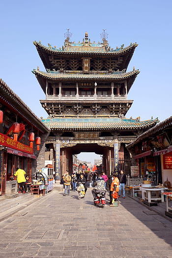 pingyao, city tower, ancient city, shanxi, chinese architecture, oriental building, china