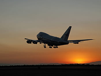 flying, commercial, plant, golden, hour, jetliner, sunset, takeoff, silhouette, colorful, sky
