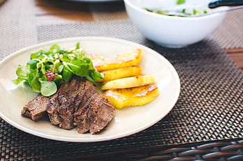 grilovaný, ananas, zelenina, hovězí pečeně, hovězí, grilování, zdravý, maso, paleo, steak, jídlo