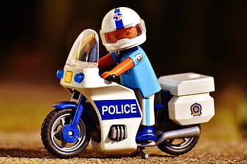 lego policie, jezdectví, turné, motocykl, miniaturní, policie, policajt, dvoukolové vozidlo, řízení, postava, kolo