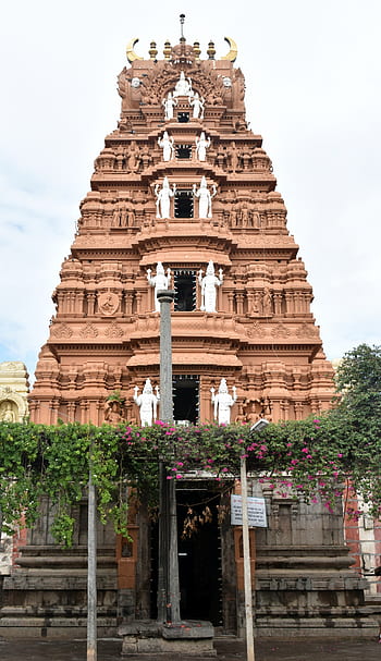 dodda mallur, karanataka, hindu, templom, torony, gopuram, vallás, imádat, utazás, vishnu, Krisna