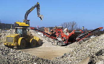 wheel loader, excavators, sorting grapple, building rubble, demolition, crash, crusher, demolition company, demolition machines