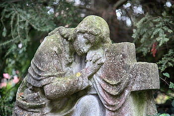 mourning, kneeling, cross, sculpture, hope, prayer, angel, faith, farewell, pray, angel figure