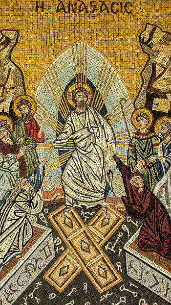 vzkříšení, mozaika, kostel, ortodoxní, náboženství, Kypr, perivolia, agia eirini