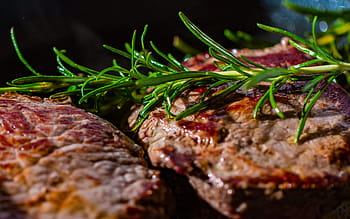 two burger patties, steak, meat, schnitzel, cutlets, fry, beef, barbecue, tasty, eat, food