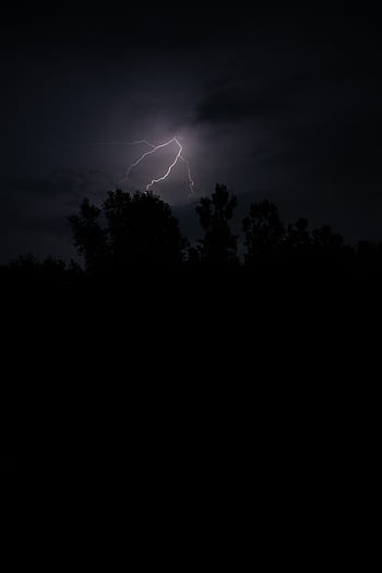 relâmpago, raio, céu, noite, escuridão, tempestade, trovão, flash