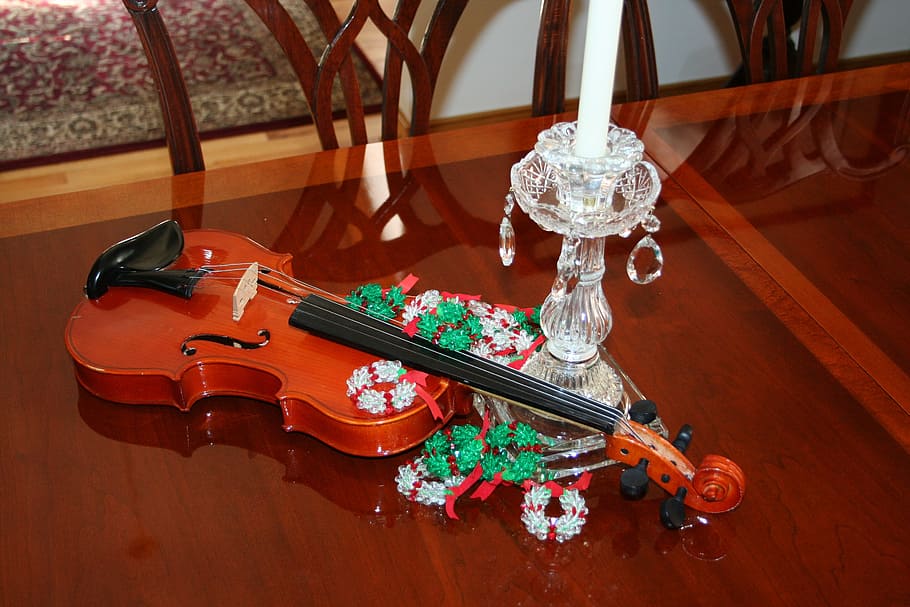 christmas, violin, celebration, xmas, holiday, music, decoration, season