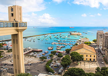 Brazília, idegenforgalom, strand, elront, ég, Pelourinho, kék, beira mar, litoral, víz, sol