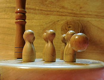 game, ninepins, wood, ball, pendulum