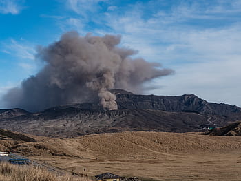 japan, kumamoto, aso, natural, caldera, plume