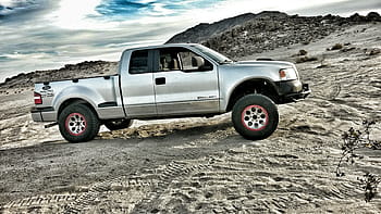 gray, ford f -150, f-150, extra, cab pickup truck, road, daytime, Sun, Background, Man, Car