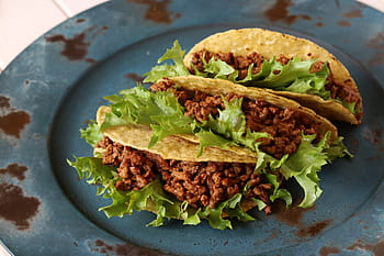cooked, food, plate, taco, mexican, beef, meal, vegetable, gourmet, freshness, dinner