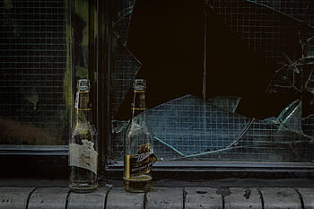 bottle, drinks, alcohol, vodka, beer, glass, floor