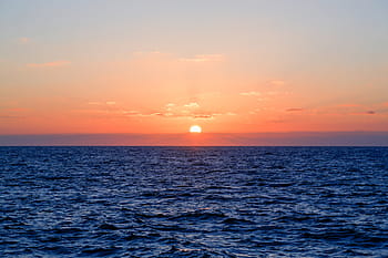 ciało, woda, zachód słońca, horyzont, zmierzch, niebo, krajobraz, ocean, morze, Natura, scenics