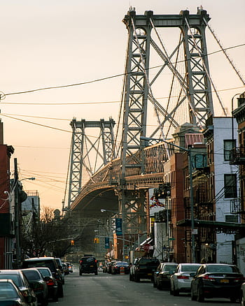 città, strada, ponte, crepuscolo, macchine, traffico, trasporto, urbano, infrastruttura, viaggio, guida