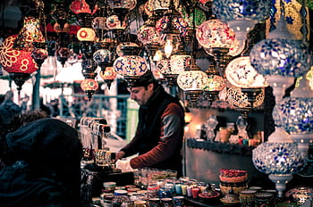man, lamp store, lamp, store, market, cultures, souvenir, people, bazaar, market Stall, istanbul
