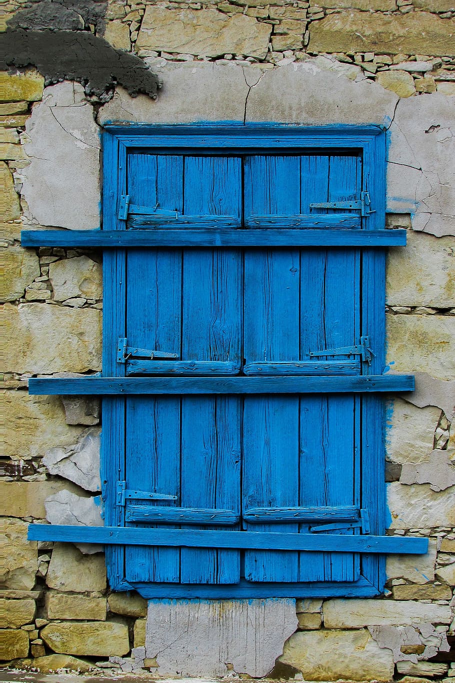 finestra, di legno, anziano, intemperie, blu, tradizionale, architettura, parete, villaggio, pera oreinis, Cipro