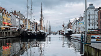 copenhagen, boats, river, water, city, canal