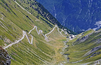 stelvio, jho, severní, rampa, projít silnici, stelvio yoke, severní rampa, Jižní Tyrolsko, Itálie, passo di stelvio, serpentin
