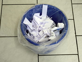 Weiß, Papierlos, Mülleimer, Papierkorb, Papier-, Abfall, Müll, Altpapier, Papierstapel, wegschmeißen