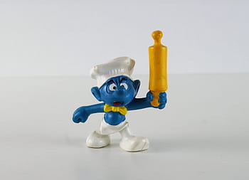 smurf, smurfs, cook smurf, figure, toys, decoration, collect, blue, cooking, eat, cook