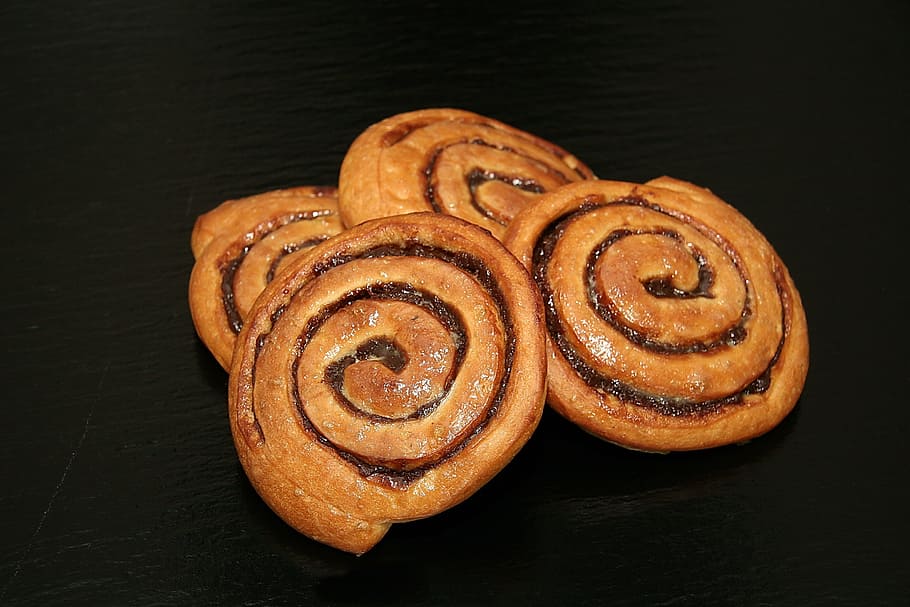 hlemýžď, sladší, dort, koláče, jídlo, Krásná, pekař, trouba, snídaně chléb, skořice, skořice šnek