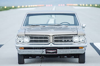 gümüş pontiac gto coupe, gri, kaldırım, kas arabası, ön, sokak, perspektif, araba, kas, otomobil, Oto