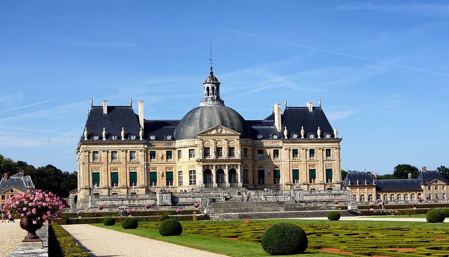 seine-et-marne, france, vaux le vicomte, palace, building, architecture, sky, clouds, landmark, historic, outside