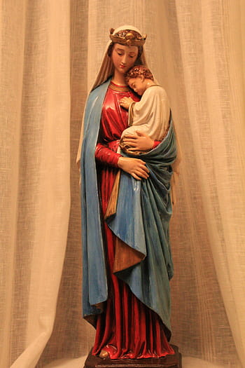 religião, virgem maria, madonna, bebê jesus, estátua, cristo, santo, crença, cristianismo, bíblica, natividade