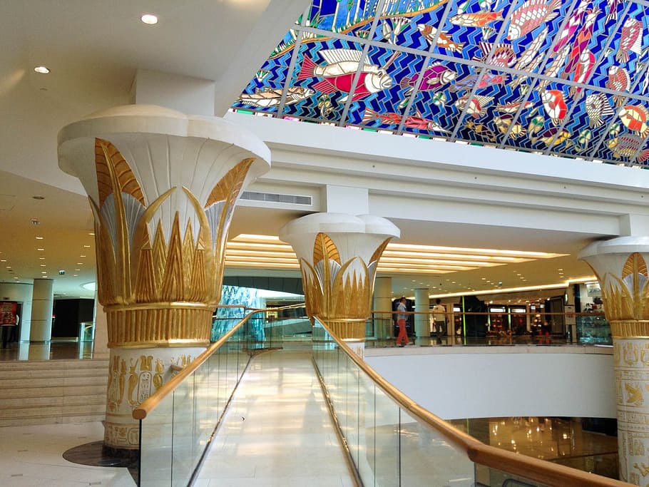 dubai, wafi mall, shopping, luxury, purchasing, department stores