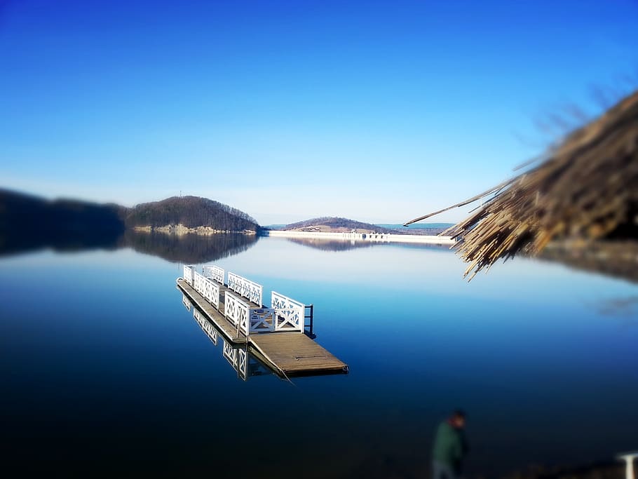 poland, polska, bieszczady, lake, blue, sky