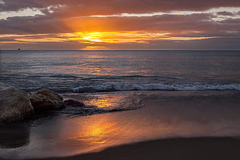 landscape photography, sea waves, shore, golden, hour, calm, ocean, waves, chased, rock, groynes