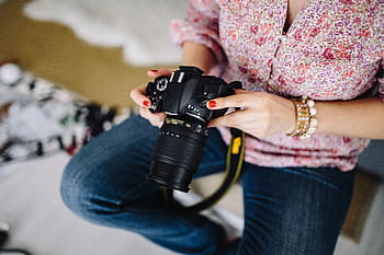 pink, kamera, Wanita, fotografi, foto, fotografer, kamera - Peralatan Fotografi, hobi, memotret, orang, sLR Camera