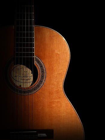 fotografia, Marrone, classico, chitarra, buio, sfondo, strumento, musica, chitarra acustica, stringhe, strumento musicale