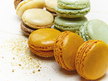 macarons, sugar, muscovado, cookies, bake, color, sweet, french, orange, dessert, diet
