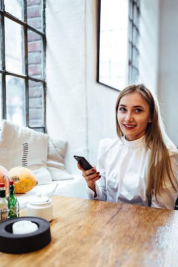 rubia, mujer, sentado, café, bonita, caucásico, restaurante, bella, señora, bistro, mujeres